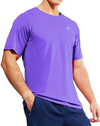 Haimont Men's Purple Crewneck Tee for Pickleball