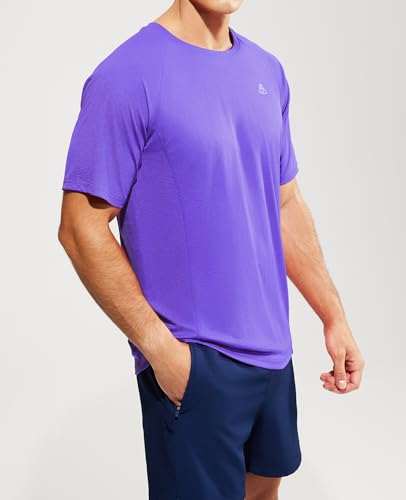 Haimont Men's Purple Crewneck Tee for Pickleball