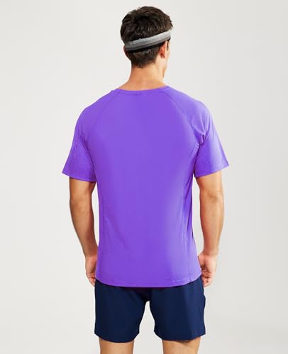 Haimont Men's Purple Crewneck Tee for Pickleball