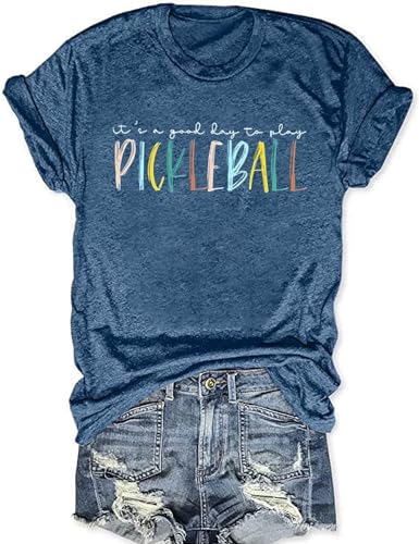 Women's "Good Day to Play" Pickleball T-Shirt - Blue