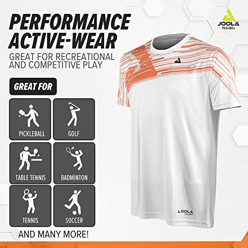JOOLA Men's Ben Johns Trigon Pickleball Tee, XL White/Orange