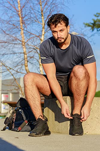 Frueo Men's 3 Pack Dry Fit Training Shirts