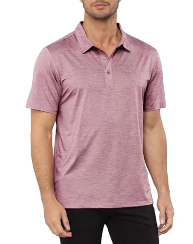 MIER Mens Short Sleeve Collared Tennis Polo Shirt