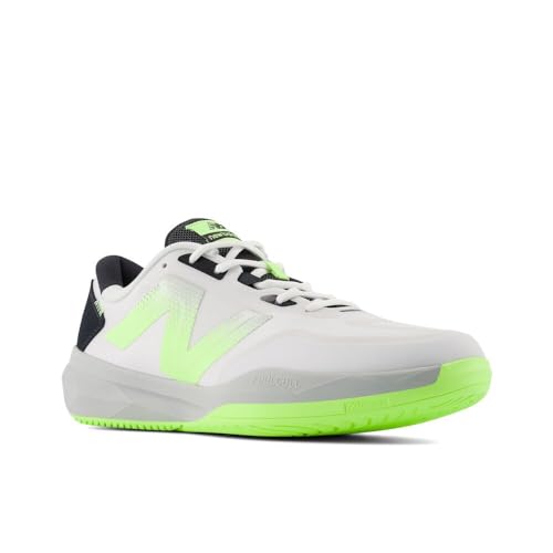 New Balance Men's Pickleball Shoe, White/Lime/Black, Size 10.5
