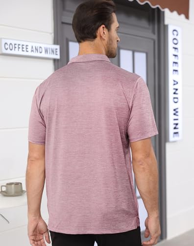 MIER Mens Short Sleeve Collared Tennis Polo Shirt