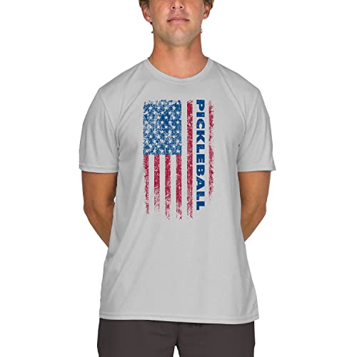 Men's Pickleball Flag UPF 50+ Sun Protection T-Shirt