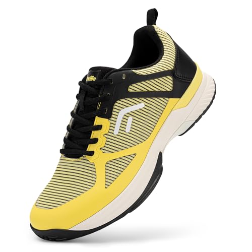 Men's Arch Support Pickleball Sneakers in Yellow/Black