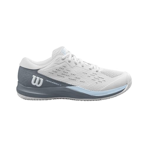 Wilson Women's Pickleball Sneaker, White/Grey/Baby Blue, Size 9