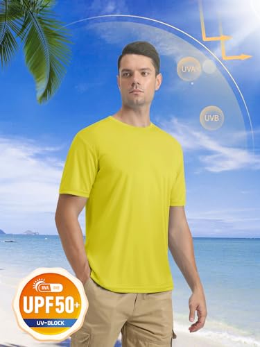 Men's Yellow UPF 50 Dry Fit Athletic Tee