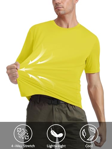Men's Yellow UPF 50 Dry Fit Athletic Tee