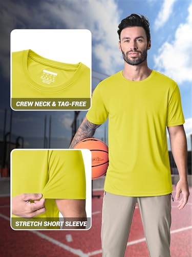 Men's Yellow UPF 50 Dry Fit Athletic Tee