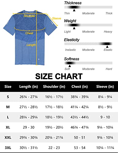 Men's UV Protection Quick Dry Pickleball Tee - Blue