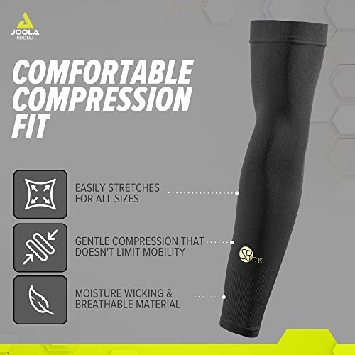 JOOLA UV Arm Sleeves - UPF 50+ - Moisture Wicking - Cooling - 2 Pack - Black