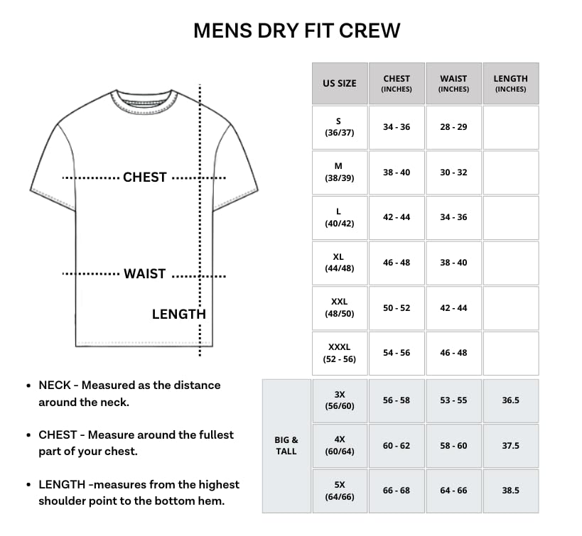 Men's Quick Dry Crew Neck Athletic T-Shirt 5-Pack