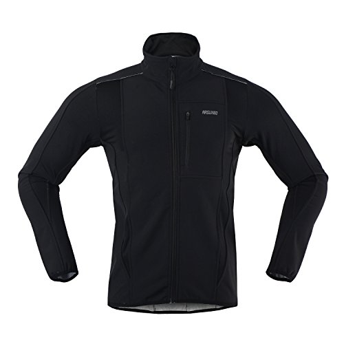 ARSUXEO Winter Softshell Cycling Jacket - Black XL