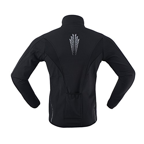 ARSUXEO Winter Softshell Cycling Jacket - Black XL