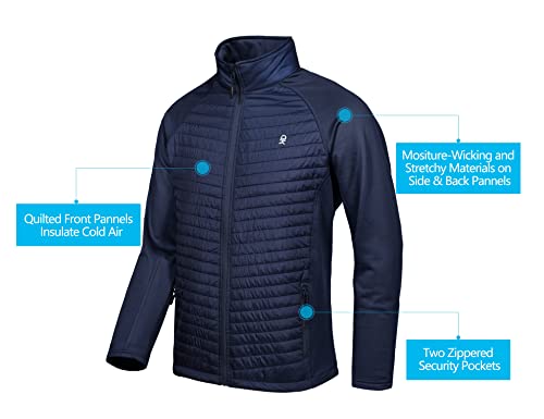 Men's Thermal Hybrid Hiking Jacket, Dark Blue, Size L