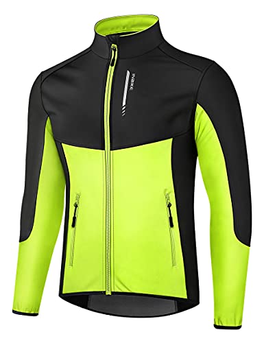 Men's Reflective Windproof Pickleball Jacket Black/Green Large