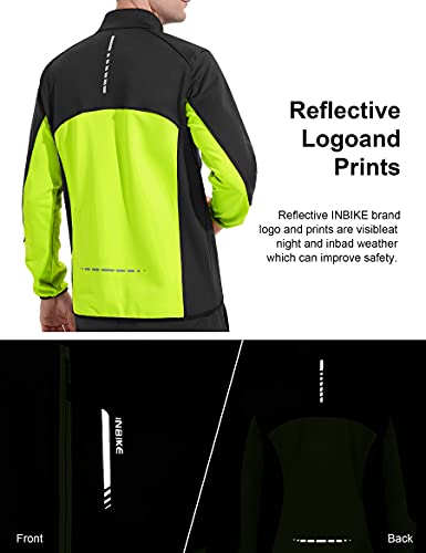 Men's Reflective Windproof Pickleball Jacket Black/Green Large