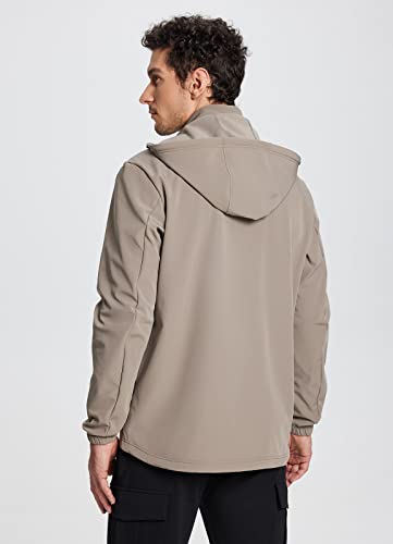 Men's Fleece-Lined Softshell Jacket with Removable Hood, XL