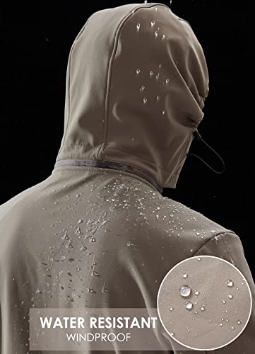 Men's Fleece-Lined Softshell Jacket with Removable Hood, XL