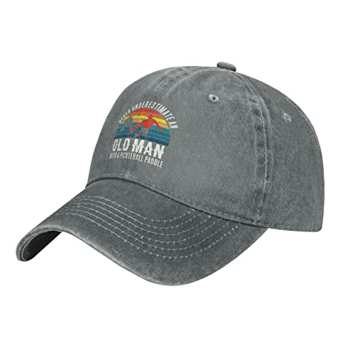 Men's Pickleball Paddle Graphic Baseball Hat, Gray Color