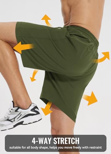 BALEAF Men's Quick Dry Green Pickleball Athletic Shorts