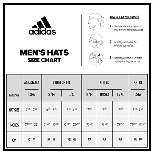 adidas Men's Performance Hat, White/Black, One Size