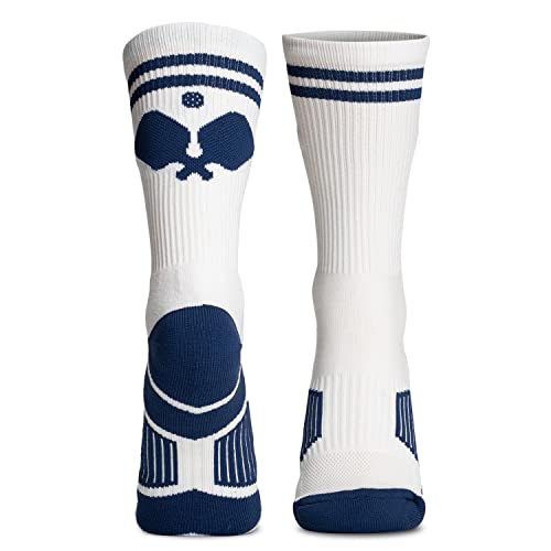 Pickleball Woven Mid-Calf Socks with Crossed Paddles