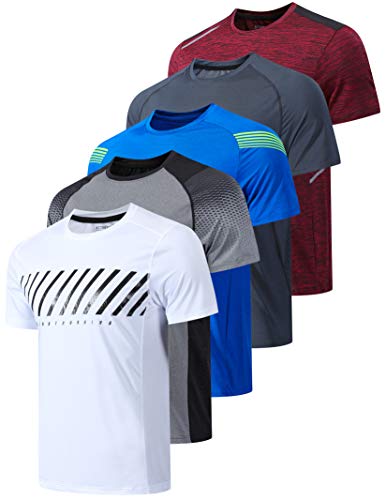 Men's Quick Dry Crew Neck T-Shirts Bundle (5-Pack)