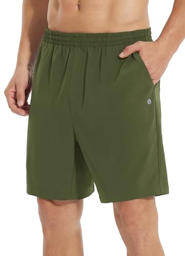 BALEAF Men's Quick Dry Green Pickleball Athletic Shorts