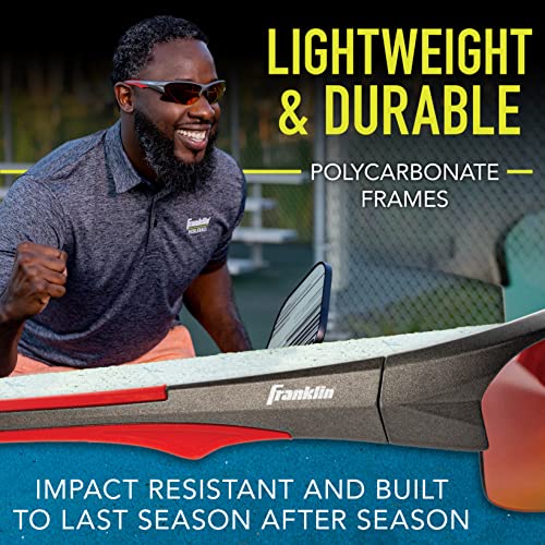 Franklin Sports Pickleball Sunglasses - UV Athletic Shades, Red