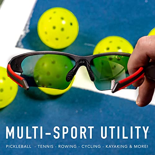 Franklin Sports Pickleball Sunglasses - UV Athletic Shades, Red