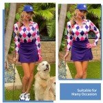 Women's Argyle Pickleball Golf Shirt: Stylish Outfit