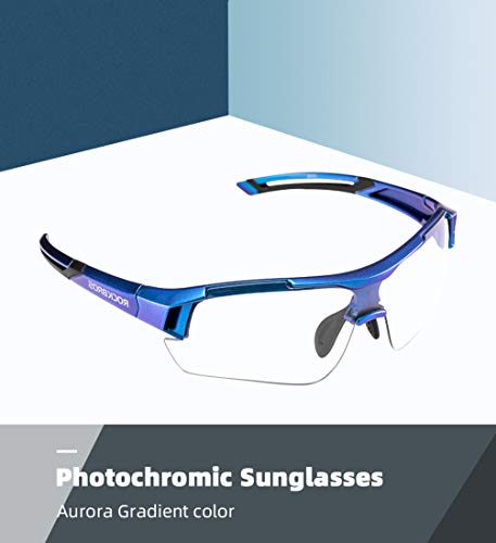 Unisex Photochromic Pickleball Sunglasses: UV Protection Purple Blue