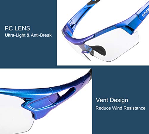 Unisex Photochromic Pickleball Sunglasses: UV Protection Purple Blue