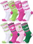 Dink Ball Pattern Athletic Socks - 8 Pairs