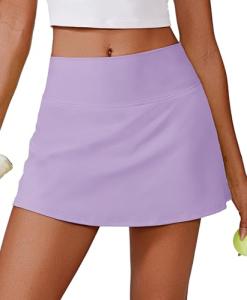 Womens High Waisted Pickleball Golf Skirt - Purple