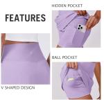 Womens High Waisted Pickleball Golf Skirt - Purple