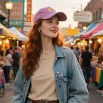 Adjustable Pink Pickleball Hat with Gift Box