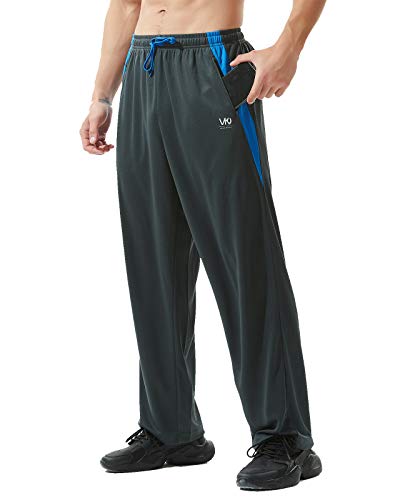 ZEROWELL Men's Athletic Zipper Pocket Sweatpants (Gray XL)