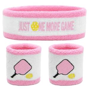 Pickleball Sweatband Set: 2 Wristbands & Headband