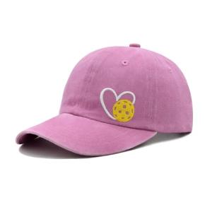 Embroidered Heart Pink Pickleball Hat for All