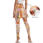 Hippie Flower Women's Pickleball Skirted Leggings