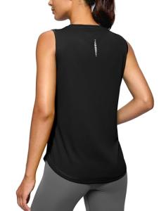 G Gradual Women's Black High Neck Workout Tank
