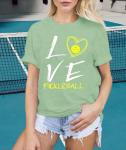 Women's Love Pickleball Green T-Shirt