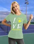 Women's Love Pickleball Green T-Shirt