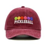 Wodeal Adjustable Burgundy Pickleball Cap for Everyone