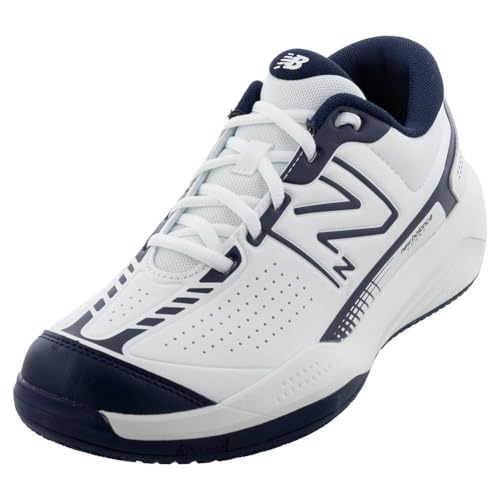 Men's New Balance 696 V5 Pickleball Shoe, White/Navy