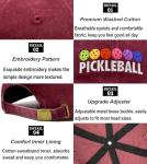Wodeal Adjustable Burgundy Pickleball Cap for Everyone